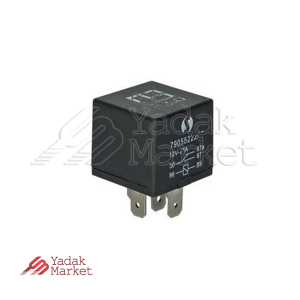 رله 15 آمپر 5 پایه مشکی شرکتی ایساکو کد 750600299 مناسب برای پژو 405