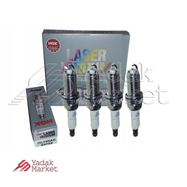 شمع موتور دو سرسوزن ایریدیوم پایه بلند NGK کد DILFR5A-11 93759 بسته 4 عددی مناسب برای آریو Z300
