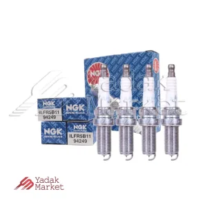 شمع موتور سوزنی ایریدیوم لیزری پایه بلند NGK کد ILFR5B-11 94249 بسته 4 عددی مناسب برای کیا سراتو