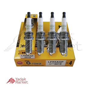 شمع موتور سوزنی پلاتینیوم پایه بلند NGK کد 5018 LFR5AGP بسته 4 عددی مناسب برای پژو 405 SLX