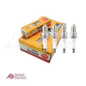 شمع موتور تک پلاتین انژکتوری NGK کد BKR6E 6962 لیبل همیار حامی بسته 4 عددی مناسب برای پژو 206 تیپ 2