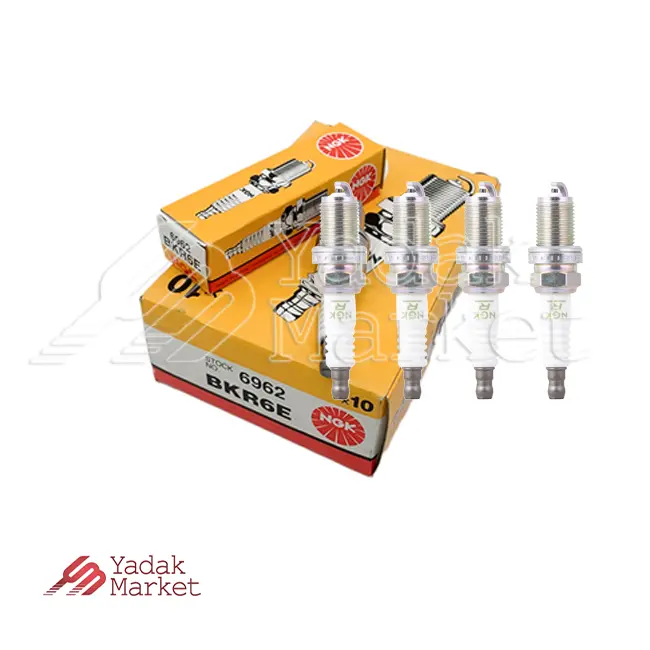 شمع موتور تک پلاتین انژکتوری NGK کد BKR6E 6962 لیبل همیار حامی بسته 4 عددی مناسب برای پژو روآ شمع موتور تک پلاتین انژکتوری NGK کد BKR6E 6962 لیبل همیار حامی بسته 4 عددی مناسب برای پژو روآ