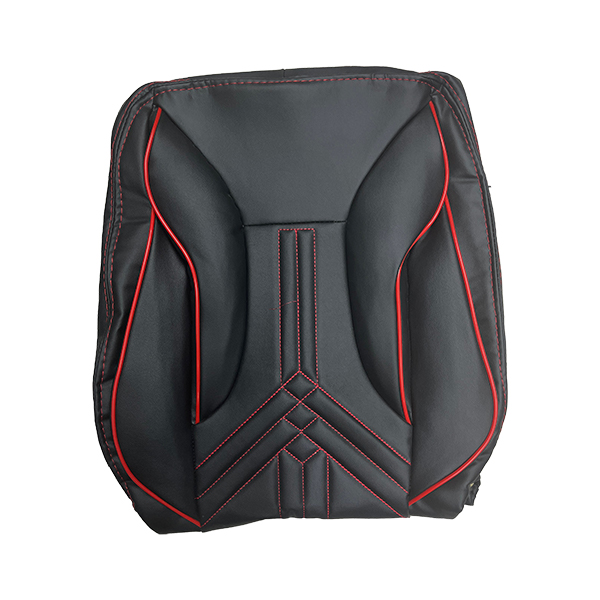 black-senator-full-leather-seat-cover-with-red-stripe-suitable-for-pride-131 روکش صندلی تمام چرم مدل سناتور مشکی با نوار قرمز مناسب برای پراید 131