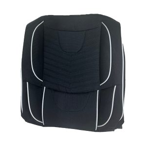 روکش صندلی تمام پارچه مدل خلبانی مشکی با نوار سفید مناسب برای پراید صبا