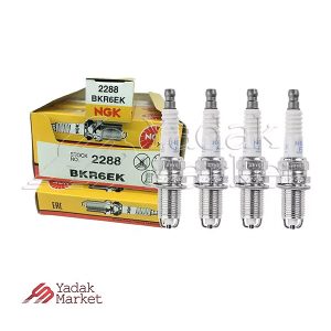 شمع موتور دو پلاتین انژکتوری NGK کد BKR6EK 2288 بسته 4 عددی مناسب برای ساندرو استپ وی