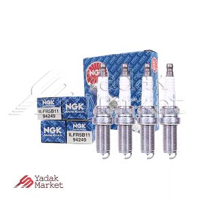 شمع موتور سوزنی ایریدیوم لیزری پایه بلند NGK کد ILFR5B-11 94249 بسته 4 عددی مناسب برای کیا اپتیما 2400cc