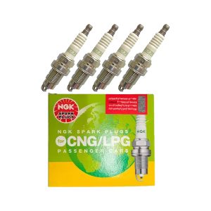 شمع موتور دوگانه سوز پایه کوتاه انژکتوری NGK کد BKR-GAS 7987 لیبل همیار حامی بسته 4 عددی مناسب برای پراید 131